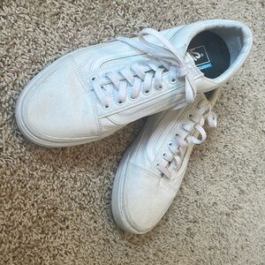 Van’s white canvas lace-up sneakers, size 10.5